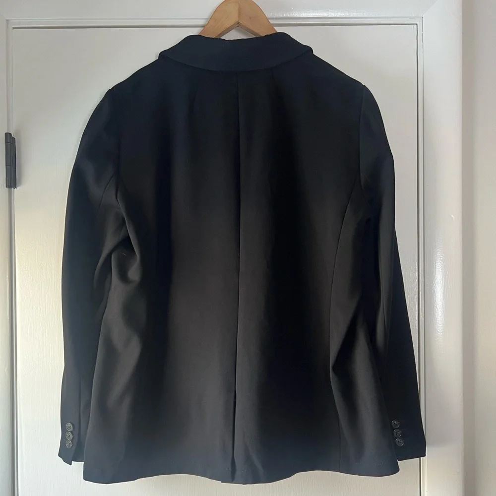 J. Crew x Mario Bellucci Luxe Italian Ponte Blazer Black Classic Tailored Chic